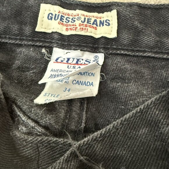 Vintage 90s Guess USA Made in Canada Black Denim Jeans - Picture 5 of 5